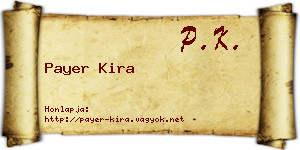 Payer Kira névjegykártya